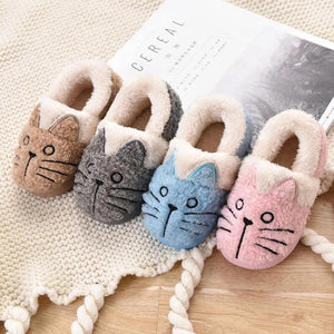 Cute Fluffy Cat Plush Slippers for Kids - Image 3