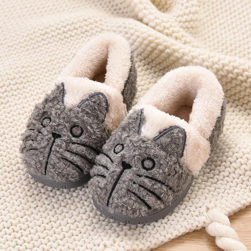 Cute Fluffy Cat Plush Slippers for Kids - Image 8