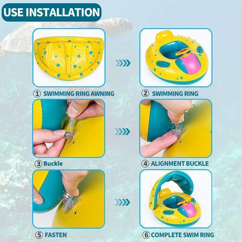 Baby Swim Ring Sunshade Baby Float Boat Seat - Image 8