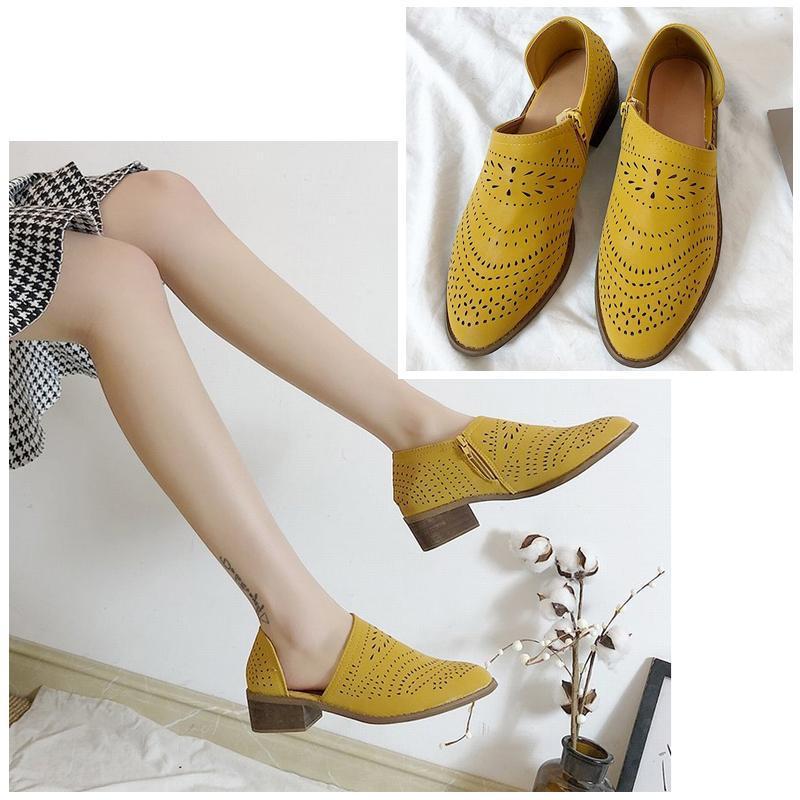 Breathable Hollow Zipper Shoes - Image 6
