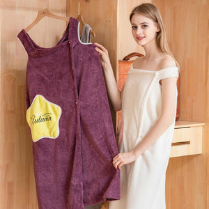 Women Quick Dry Wearable Microfiber plush Bathrobes - Image 5
